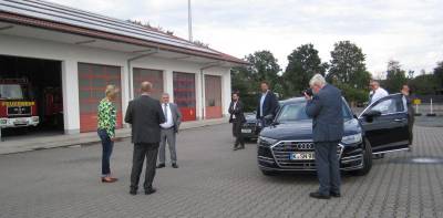 Ankunft von Innenminister Herbert Reul bei der Feuerwehr Lienen